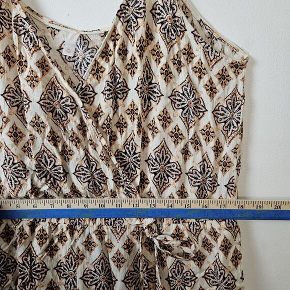 Xhiliration Junior XL Romper Shorts One Piece Straps Abstract Multicolored Boho - Picture 6 of 11